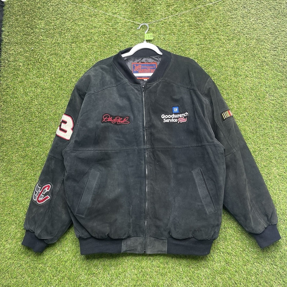 Vintage Dale Earnhardt Sr Jacket Mens XL Jeff Hamilton GM JH Designs Suede Zip